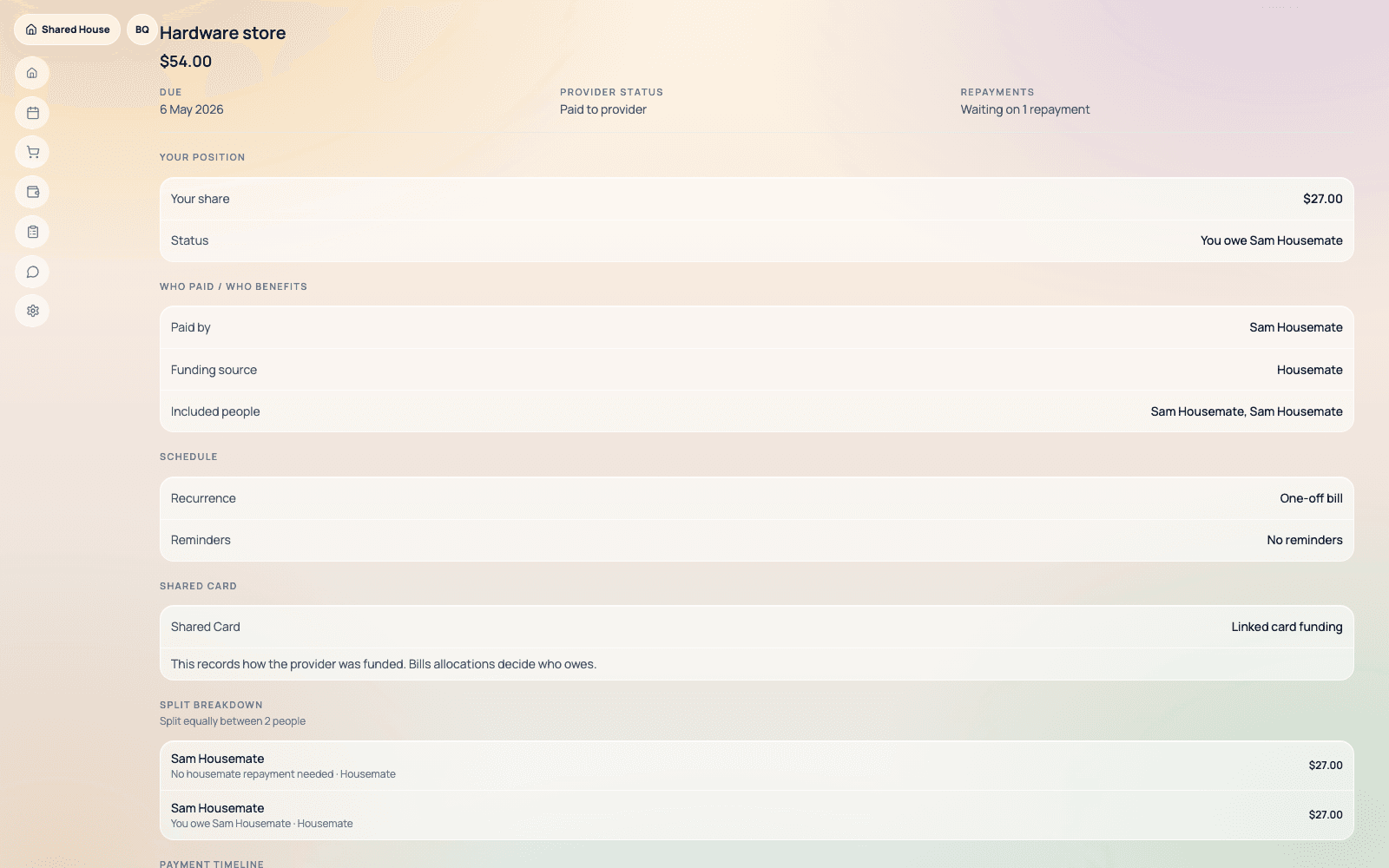Bills & Repayments screenshot