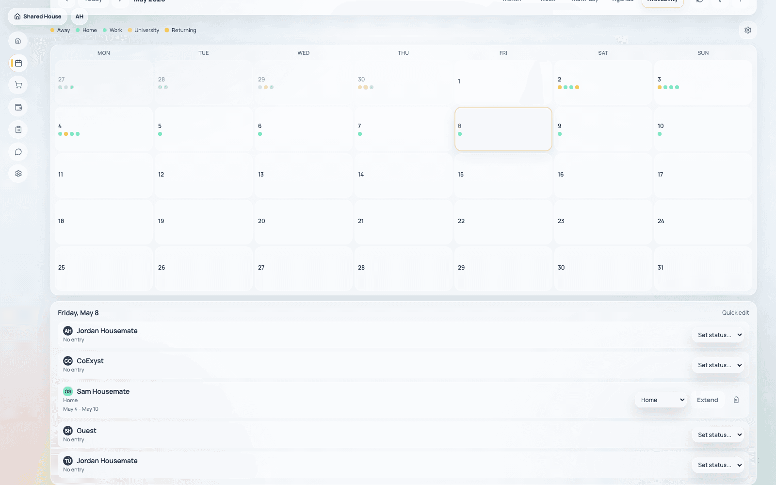 Calendar & Availability screenshot