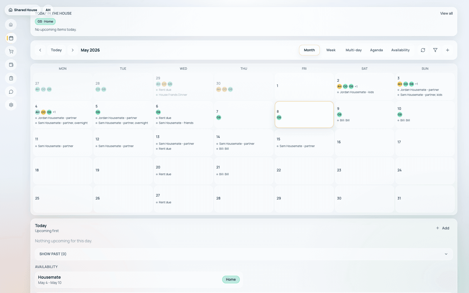 Calendar & Availability screenshot