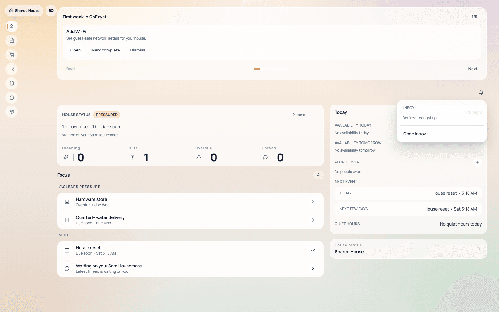 Cleaning & Tasks screenshot