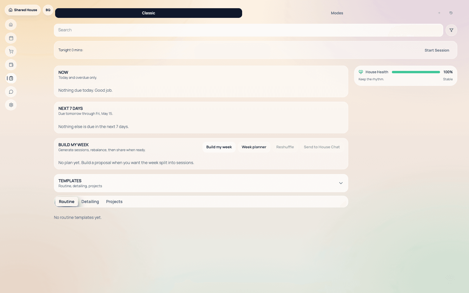Cleaning & Tasks screenshot