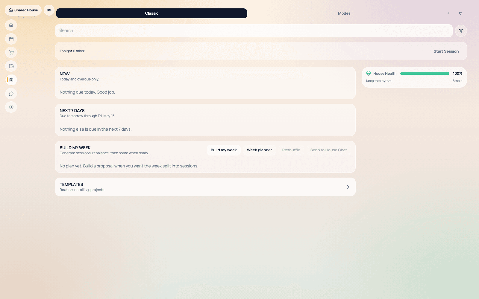 Cleaning & Tasks screenshot