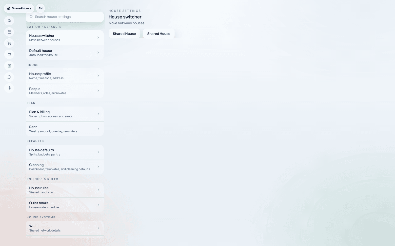 House Info & Records product view