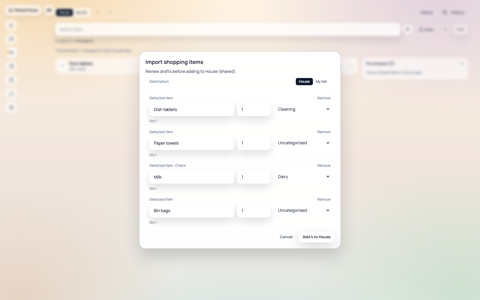 Shopping Lists screenshot