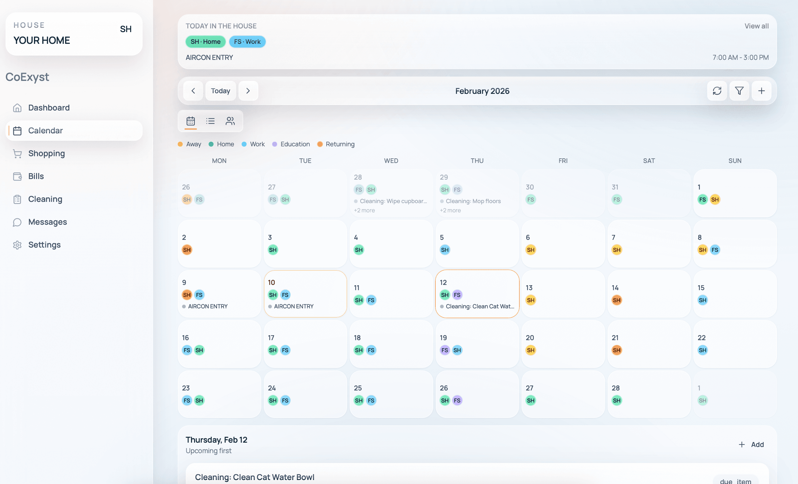 Time coordination view