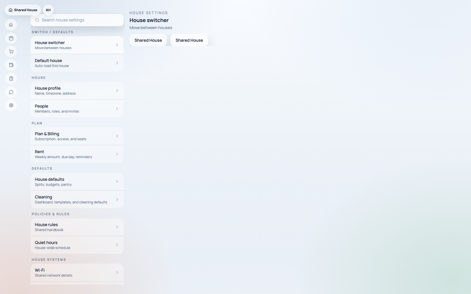 CoExyst setup and household trust flow
